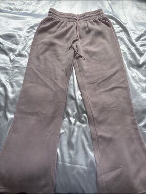 Kids Cozy Fleece Drawstring Pants - Dusty Pink